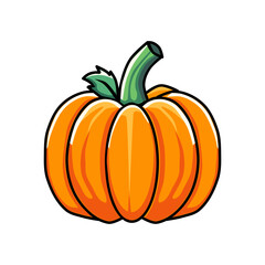 vector illustration of fresh pumpkin in minimalist and flat style isolated on white background