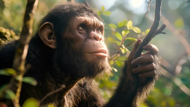 An extinct species of an early human, primitive man, early human existence, tools, culture, and survival in the ancient epochs of our evolutionary past	