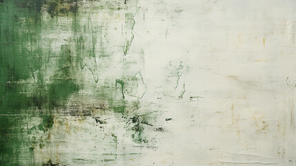 Obraz premium Contemporary Art of Rough Green Sketch Painting on Old Paper White Background