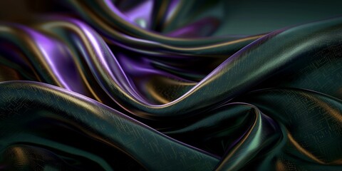 3d render background of dark green silk view