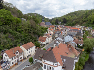 view of the town bad berneck in the Fichtelgebirge, Bavaria, Germany