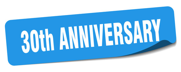 30th anniversary sticker. 30th anniversary label