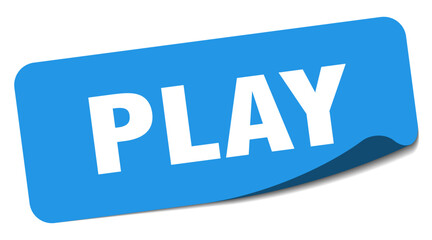 play sticker. play label