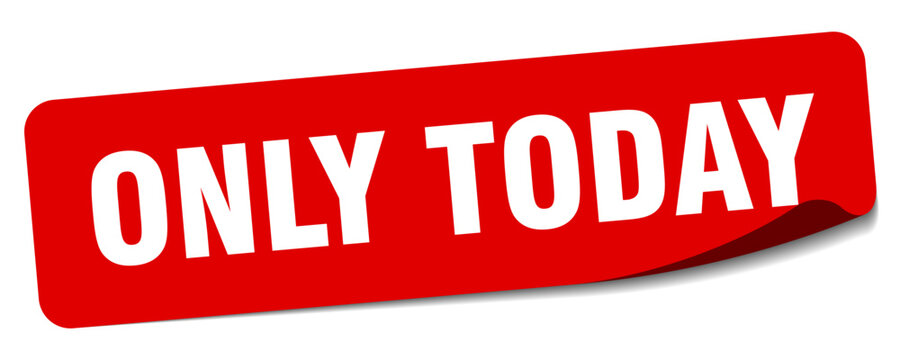 only today sticker. only today label