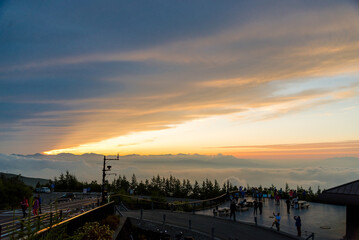 Fototapeta na wymiar The public landscape view in Japan at sunset