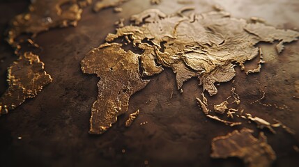 An Old Distressed Brown World Map Print 8K Resolution

