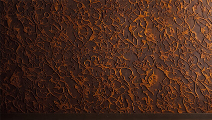 A bold and vibrant brown background, with pops of bright and bold colors, Generative AI