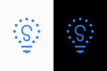 Letter S Light Bulb Vector Logo Premium 