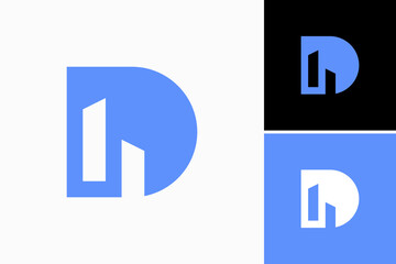 D Building Vector Logo Premium 