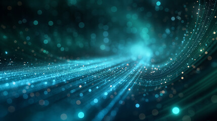 Obraz premium Digital technology speed connect blue green background, cyber nano information, abstract communication, innovation future tech data, internet network connection, Ai big data,