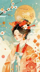 Translation: Vernal Equinox Day. Happy Vernal Equinox Day (Shunbun no Hi) vector illustration.