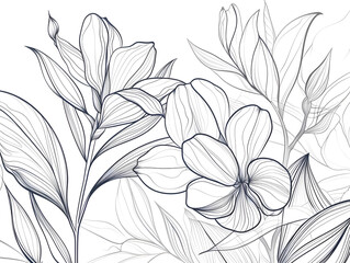 Hand-drawn floral illustration featuring roses, tulips, and leaves in a vintage design, perfect for summer or spring-themed cards and wallpapers.