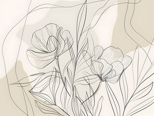 Hand-drawn floral illustration featuring roses, tulips, and leaves in a vintage design, perfect for summer or spring-themed cards and wallpapers.