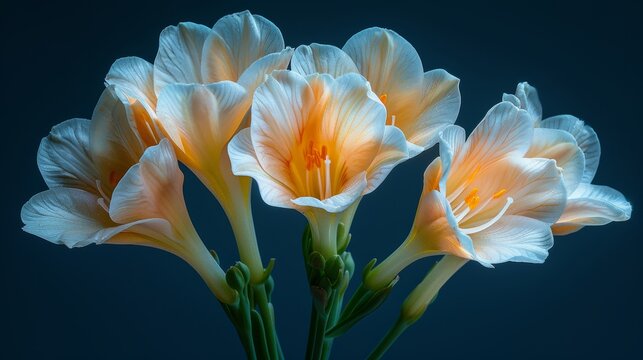 /imagine: prompt: Amaryllis Belladonna, white and orange, dark background