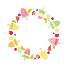 アイスとフルーツフレーム