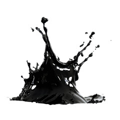 A splash of black paint on a white background