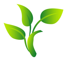 green leaves, leaf for logo, design, icon for the symbolism of the green planet
