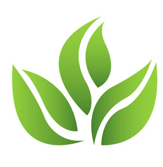 green leaves, leaf for logo, design, icon for the symbolism of the green planet