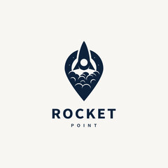 Rocket point vector logo design illustration 3