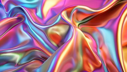 a close up of a silky background in iridescent colors