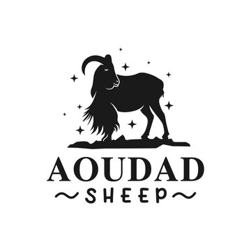 black aoudad animal logo