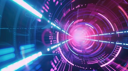 Fototapeta premium Diving into the digital vortex of futuristic technology