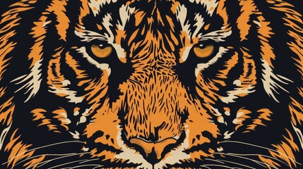 face head tiger skin background