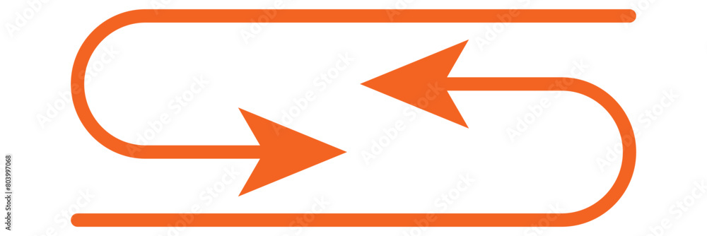 Poster orange arrow to the right . vector, isolated. orange arrow isolated on transparency background