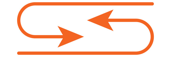 Orange arrow to the right . vector, isolated. Orange arrow isolated on transparency background