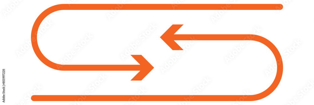 Poster orange arrow to the right . vector, isolated. orange arrow isolated on transparency background