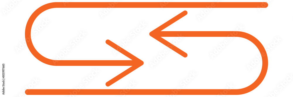 Poster orange arrow to the right . vector, isolated. orange arrow isolated on transparency background