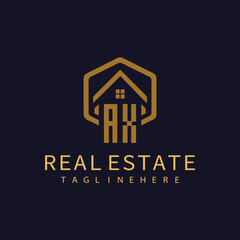 AX initial monogram logo for real estate design.