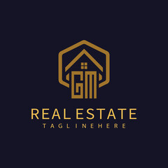 GM initial monogram logo for real estate design.