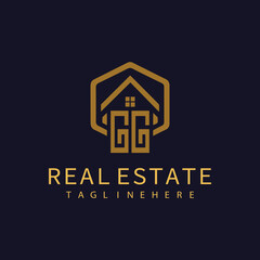GG initial monogram logo for real estate design.