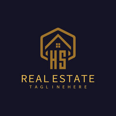 HS initial monogram logo for real estate design.
