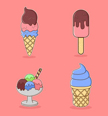 Vector set of ice cream