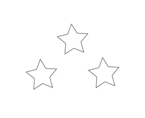 stars are a black outline on a white background