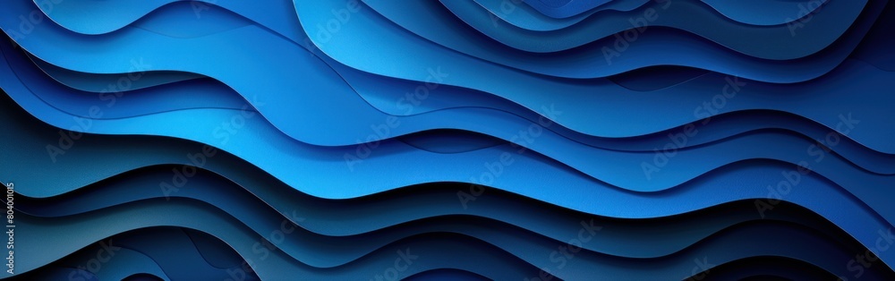 Poster blue paper waves creating an abstract background with wavy lines