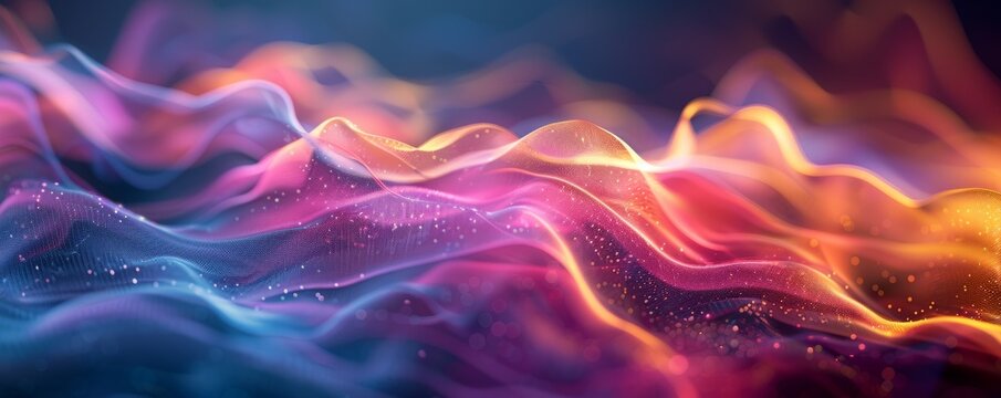 ull frame shot of abstract background with colorful wavy lines