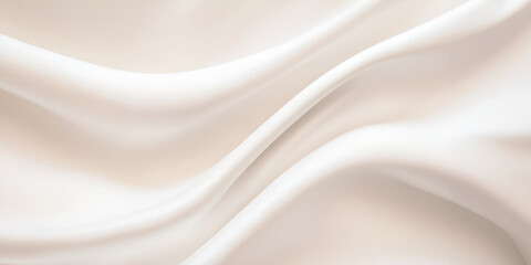 Obraz premium A white fabric with a pattern of waves. The fabric is smooth and silky. The waves are gentle and flowing, giving the fabric a sense of calmness and serenity