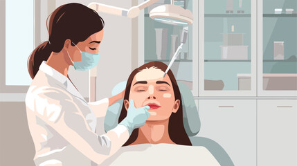 Young woman undergoing procedure of allergen skin test