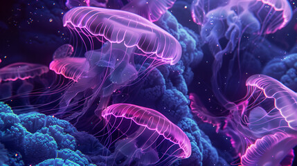 purple jellyfish in the water
