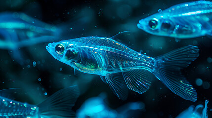 blue neon fish