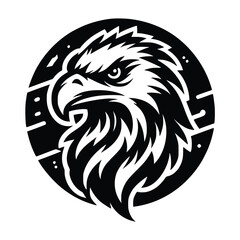 eagle head face logo vector illustration minimalist design template. also can use for t- shirt, emblem, tattoo and more