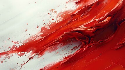 Intense Passion and Raw Energy in Red Paint