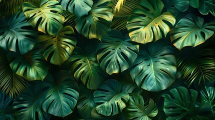 Lush Jungle Foliage: A Detailed and Balanced Rainforest Composition