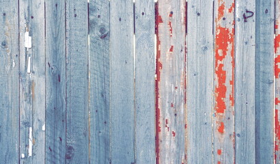 Old Wooden Wall. Rustic Background. Vertical Planks Fence with cracked Paint. Country concept