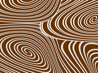 Fun 70s hippie background. Waves, vortices, swirl patterns. Twisted and distorted vector texture in trendy retro psychedelic style.
