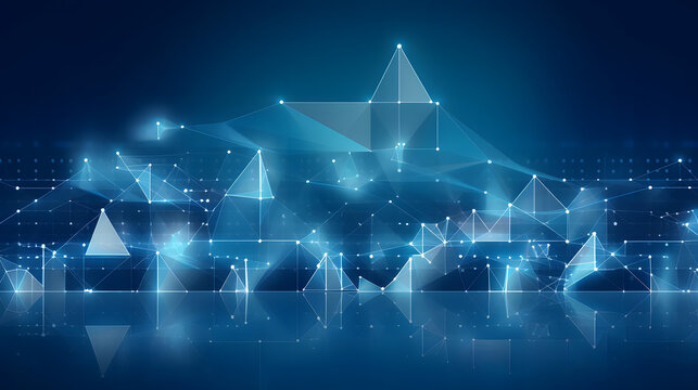 triangular cybersecurity network architecture on gray background simplified security infrastructure