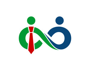 Abstract employee forming infinity vector logo